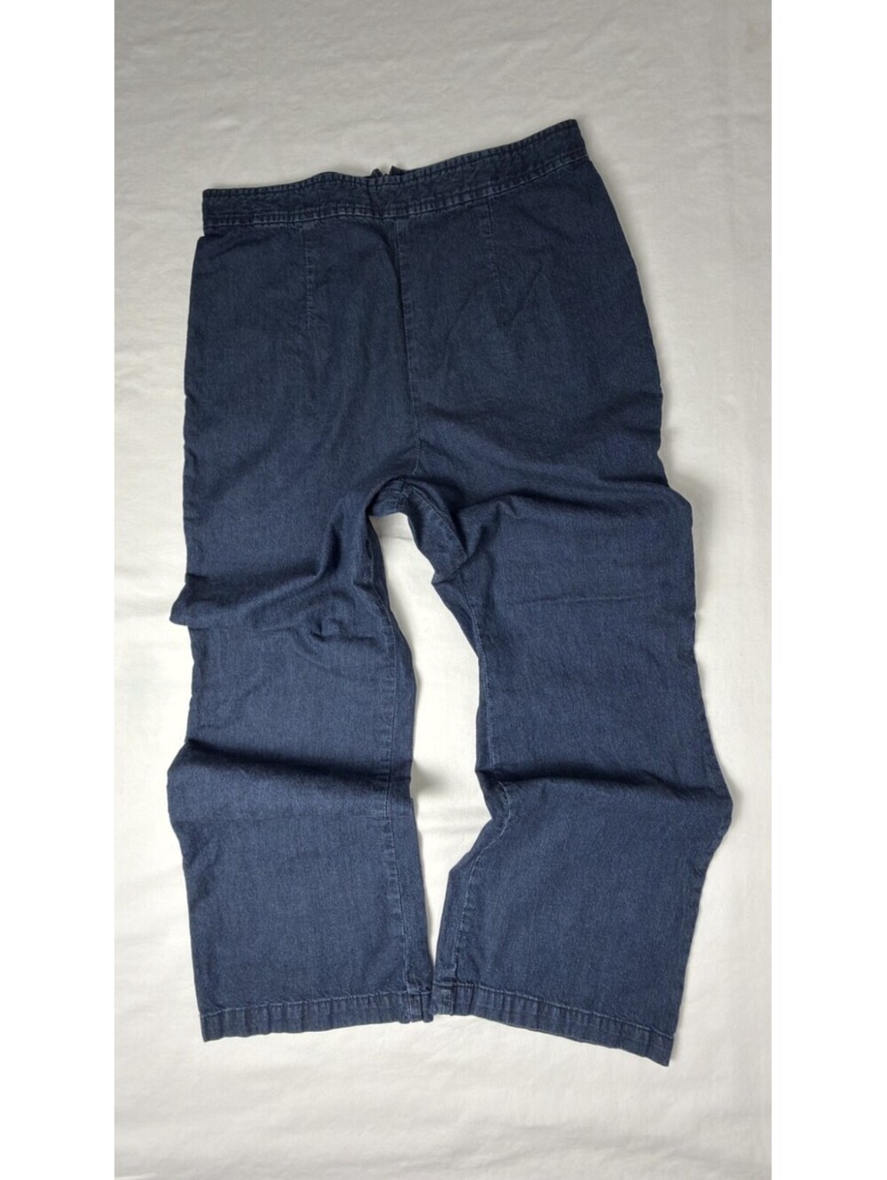 Free People Womens 8 Blue Denim Wide Leg Crop Trouser/Pants/Jeans Boho Flare